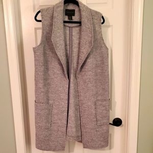 Tahari open front long sweater vest